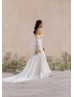 Ivory Embroidered Lace Tulle Enchanting Wedding Dress With Nude Lining